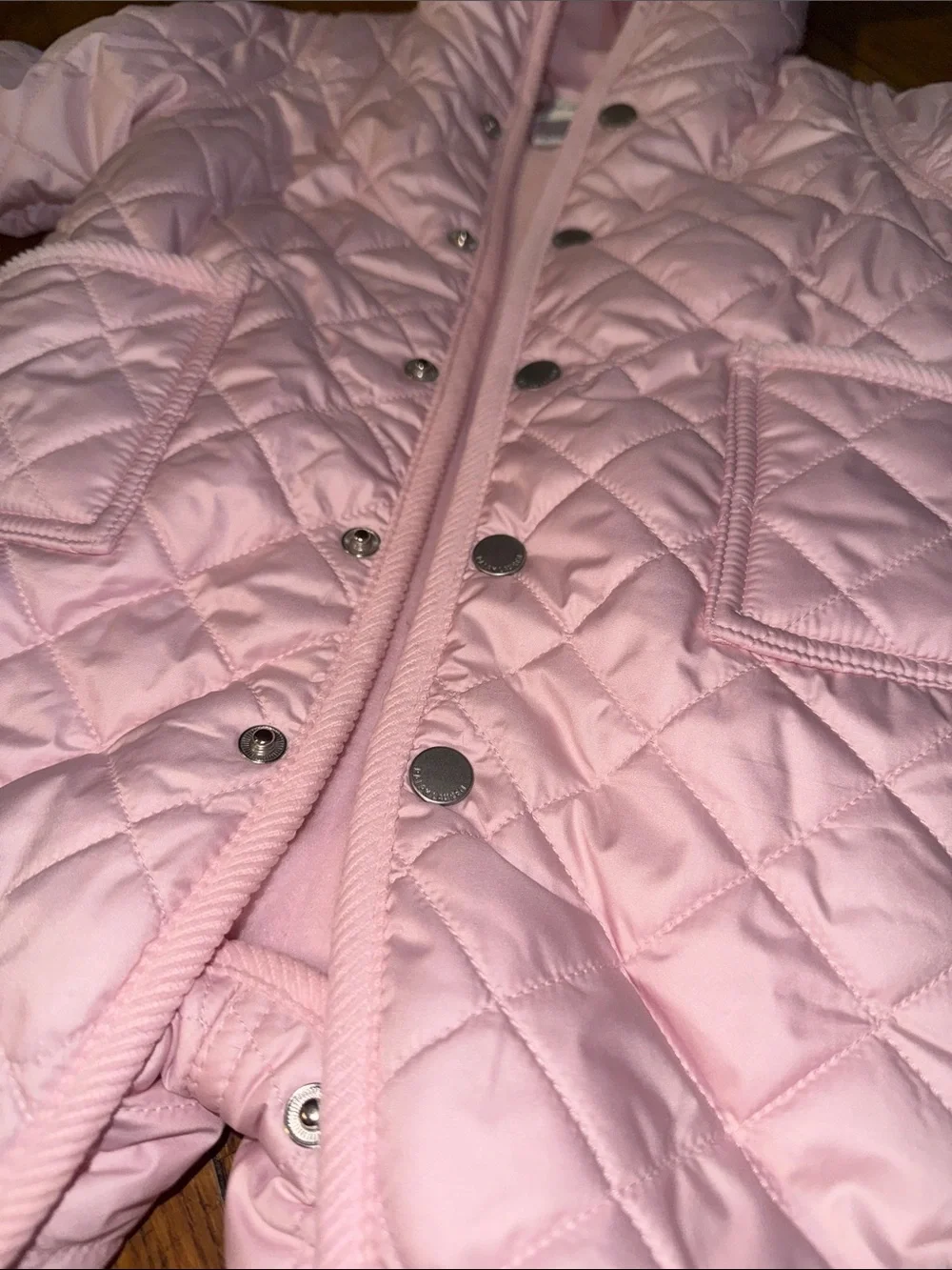 Ralph Lauren Quilted Hooded Footed baby One-Piece bunting in Light Pink 3m